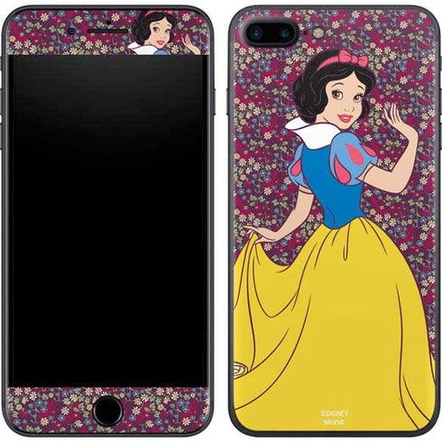 Disney Snow White Character with Floral Pattern iPhone 8 Plus Skin